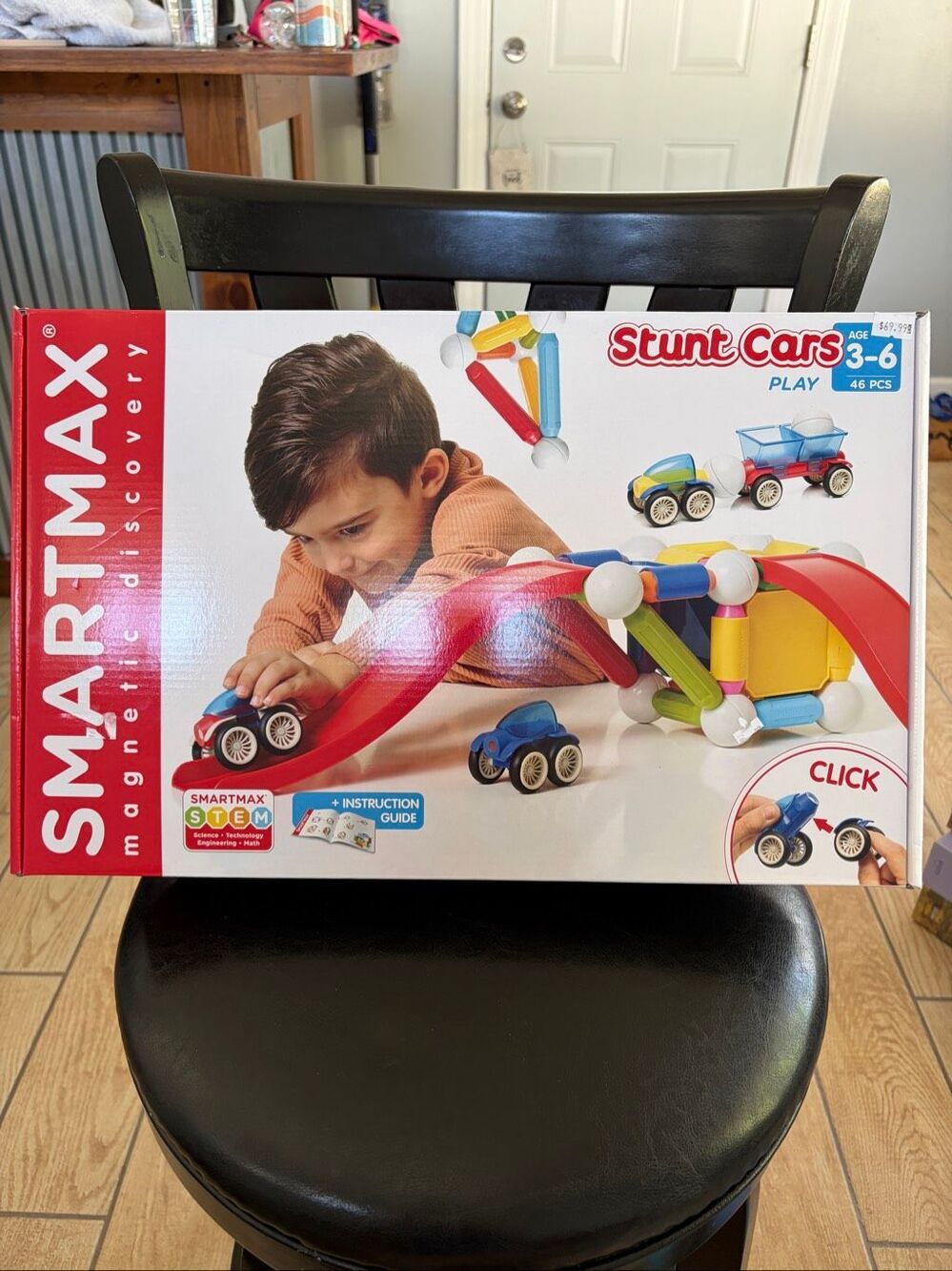 SmartMax Stunt Cars 46pc Magnetic Building Set STEM Toy Ages 3-6